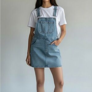 Forever 21 Light Blue Denim Overall Dress